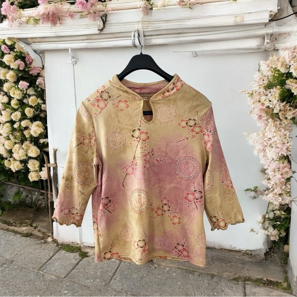 Vice Versa Y2K Women's Polyester/Spandex Floral Top Shirt Size Medium